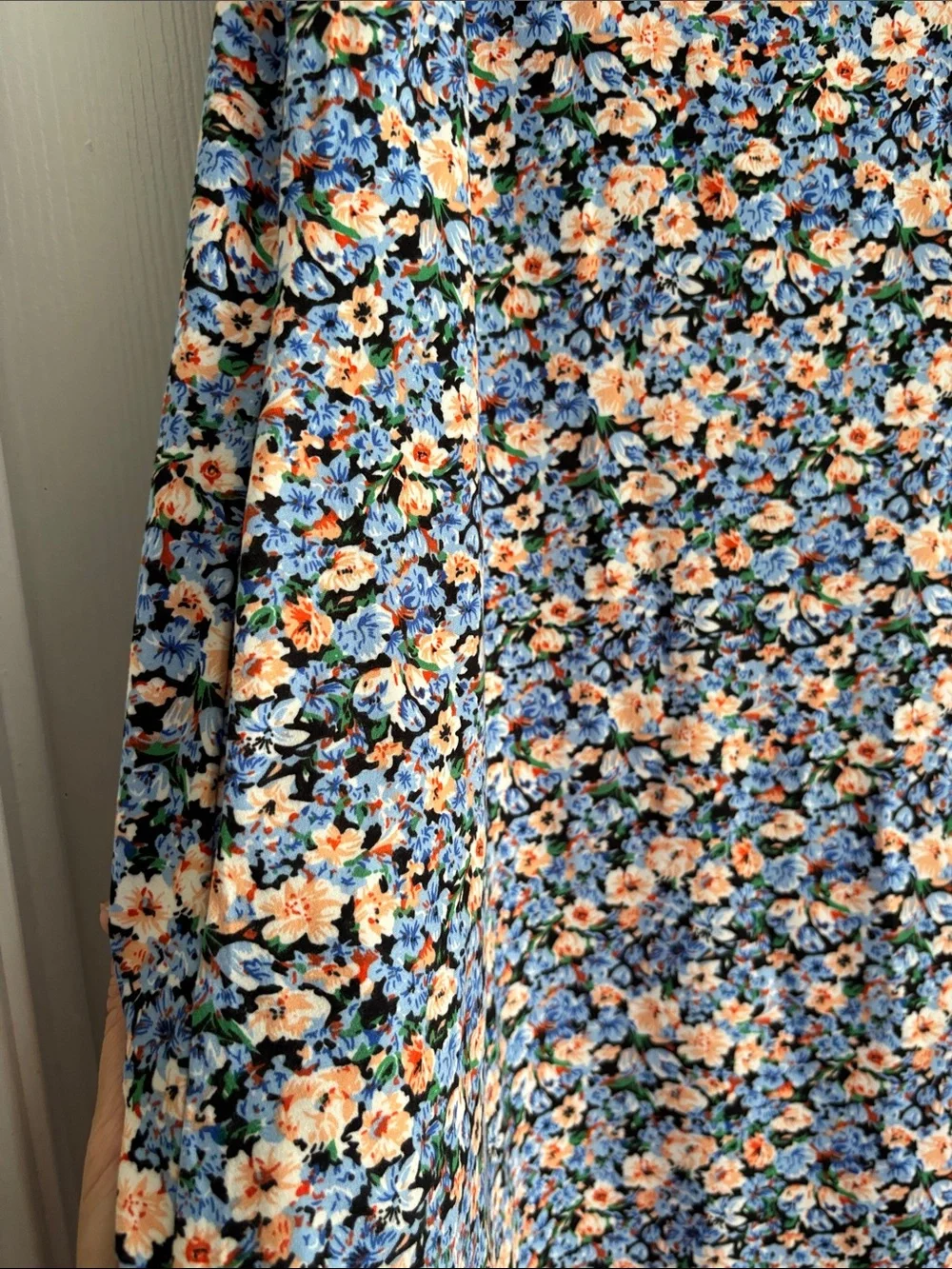 Blue Floral Sleeveless A-Line Dress - Picture 4 of 4